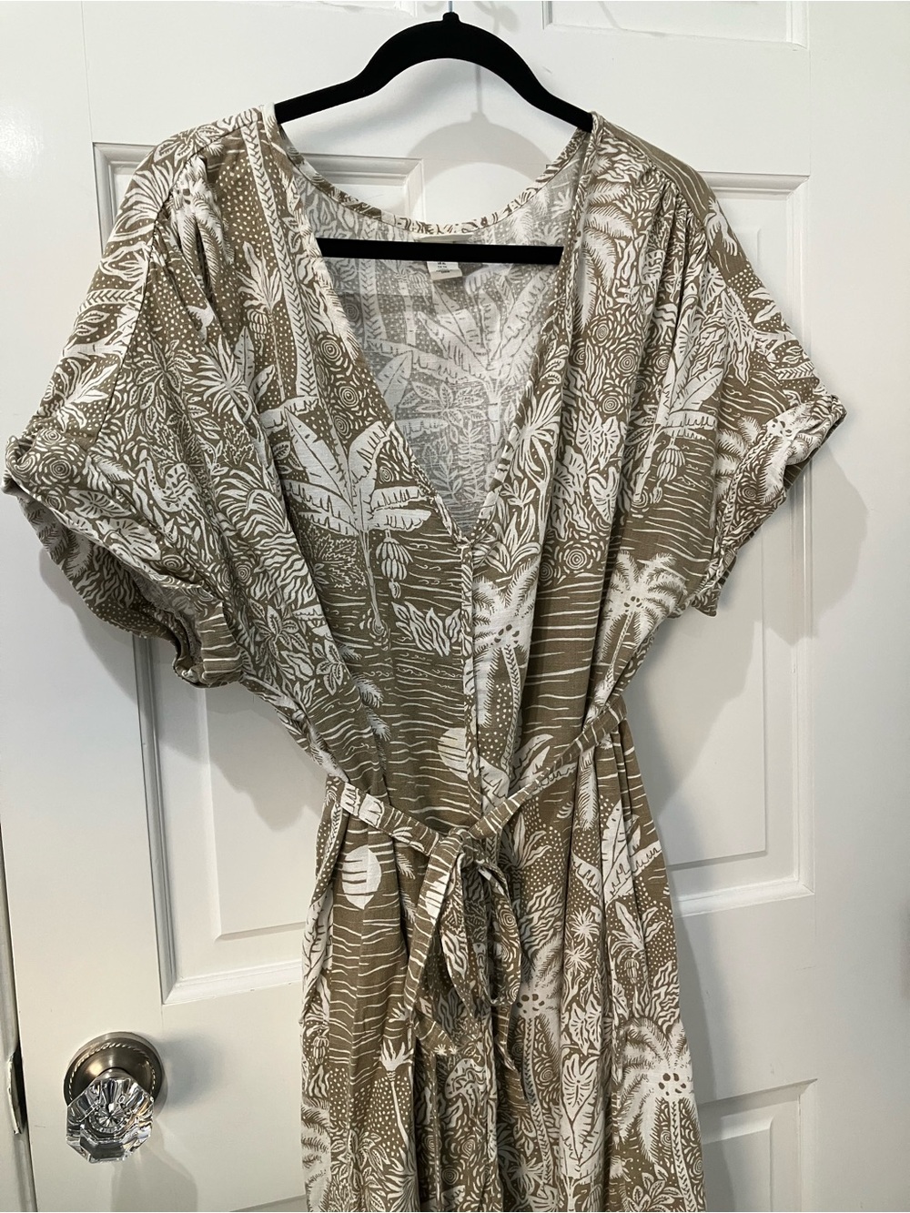 Desmond & Dempsey palm print dress, XL
